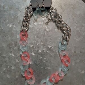 Paparazzi Silver and Pastel Necklace Set